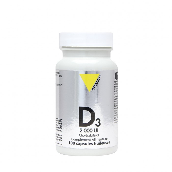 Vitamine D3 2000 UI Cholécalciférol en capsules