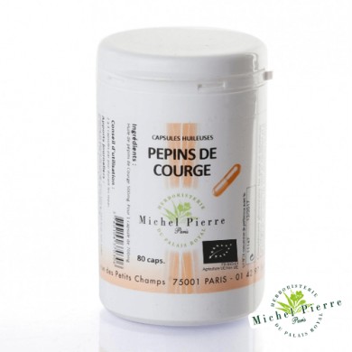 Pepins de courges en capsules bio - Herboristerie du Palais Royal Paris Michel Pierre Pepins de courges en capsules bio - Herboristerie du Palais Royal Paris Michel Pierre