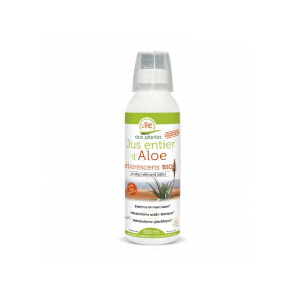 Jus entier d'Aloe Arborescens Bio au Miel ou Entier oligo-élément (zinc) 500 ml