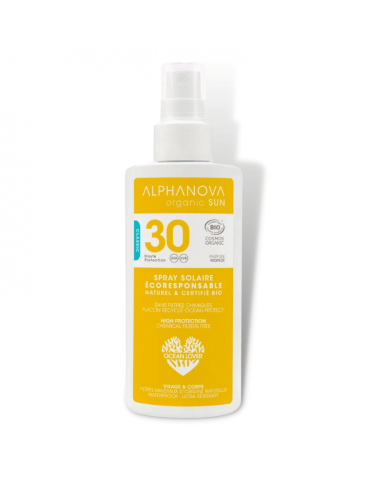 SPRAY SOLAIRE BIO ADULTE EN SPRAY HAUTE PROTECTION SPF 30 ALPHANOVA Herboristerie du Palais Royal Michel Pierre Paris