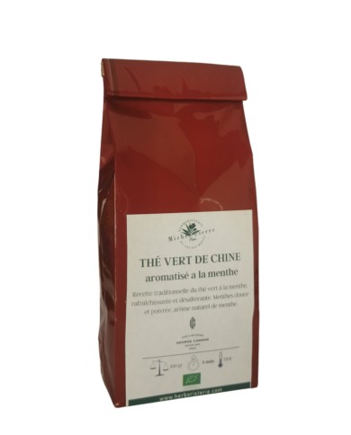 Thé Vert  de Chine - aromatisé menthe BIO Thé Vert  de Chine - aromatisé menthe BIO