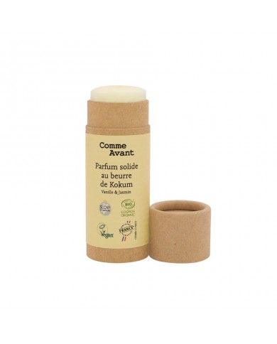 Parfum bio solide et naturel sans alcool au beurre de kokum Monoï vanillé Parfum bio solide et naturel sans alcool au beurre de kokum Monoï vanillé