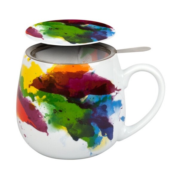 * Tasse ronde en porcelaine avec filtre