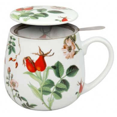 * Tasse ronde en porcelaine avec filtre