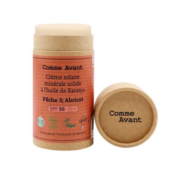 Crème solaire solide Pêche et Abricot SPF 50