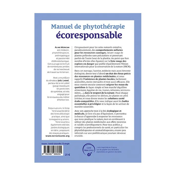 Livre "Manuel de phytothérapie écoresponsable"