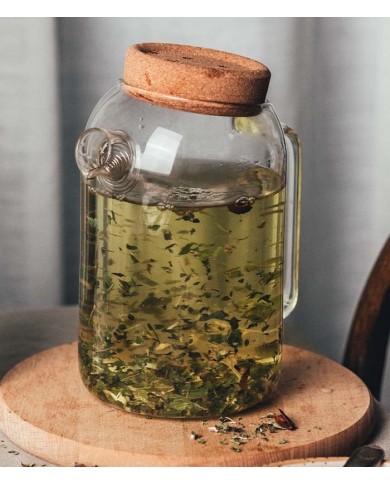 Théière transparente en verre 1L