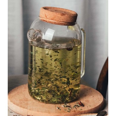 Théière transparente en verre 1L