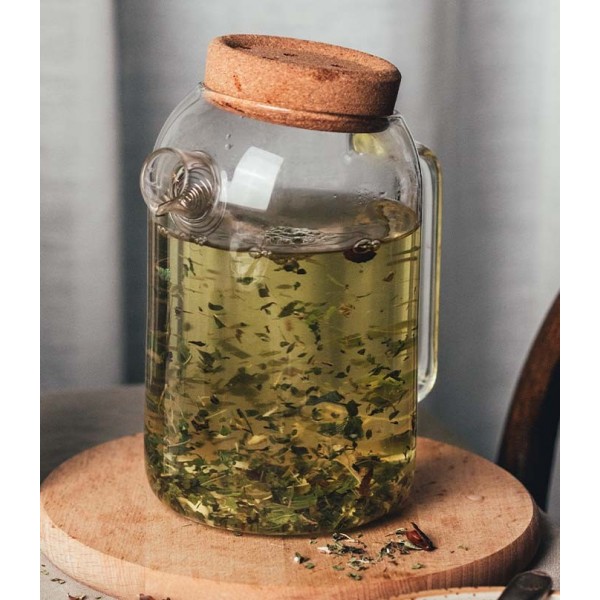 Théière transparente en verre 1L