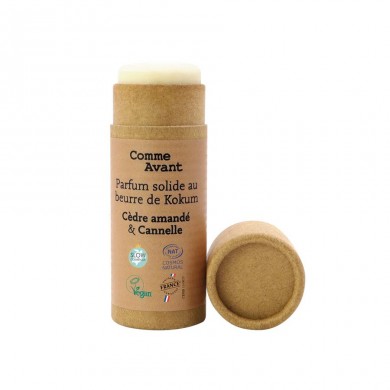 Parfum bio solide et naturel au beurre de kokum Cèdre et cannelle Parfum bio solide et naturel au beurre de kokum Cèdre et cannelle