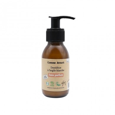 Dentifrice bio et naturel en pâte à l'argile blanche Dentifrice bio et naturel en pâte à l'argile blanche