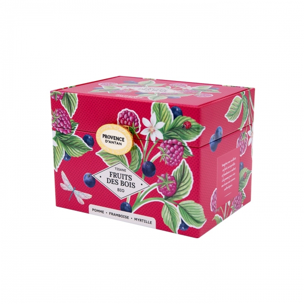 Tisane Fruits des Bois Bio en infusettes en coffret métal
