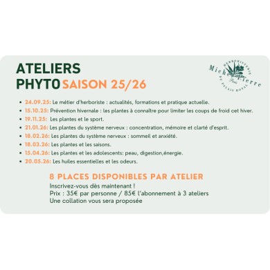 ABONNEMENT ATELIERS PHYTO ABONNEMENT ATELIERS PHYTO