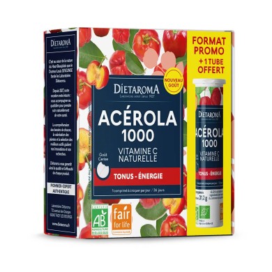 Acérola 1000 bio Tonus Energie 24 comprimés + 12 offerts Acérola 1000 bio Tonus Energie 24 comprimés + 12 offerts