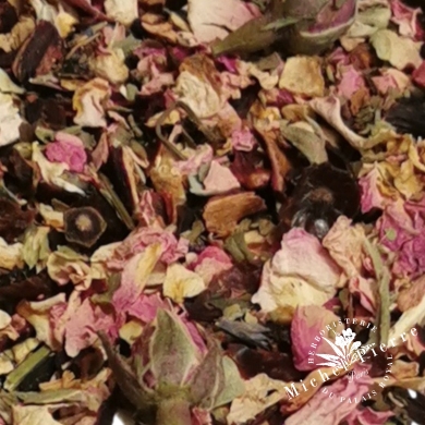 Tisane Rosée du Matin – Vitalité & Fraîcheur | Hibiscus & Rose de Damas |  100g