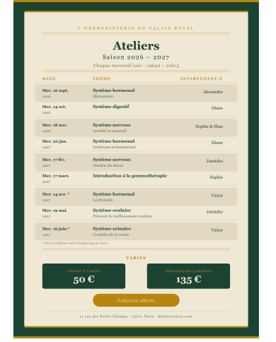 ABONNEMENT ATELIERS PHYTO