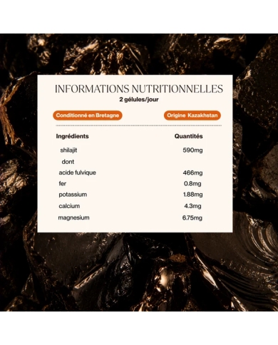 Shilajit résine pure, en gélules